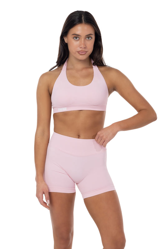 Elevate Halter Crop- Cloud Pink