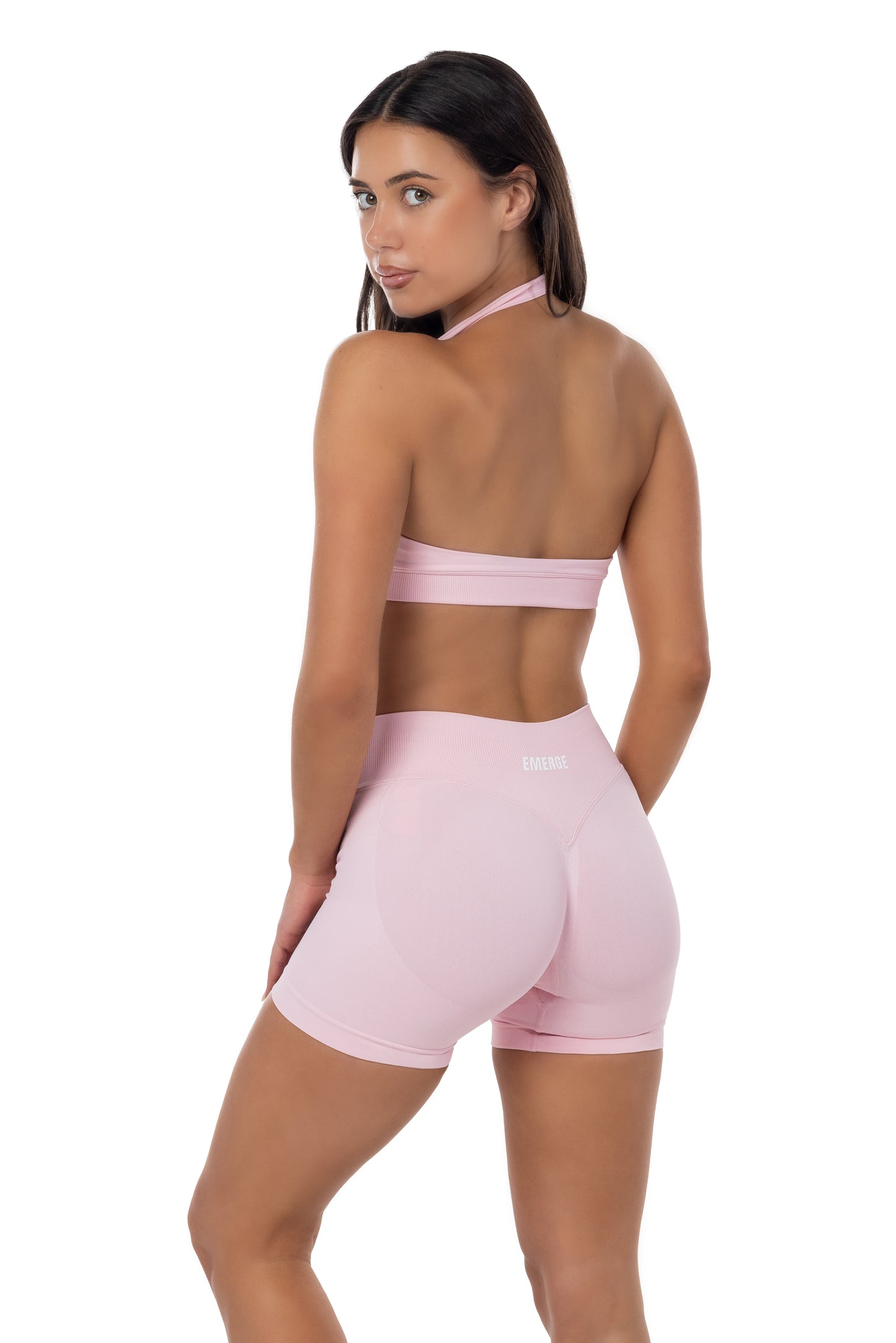 Elevate Halter Crop- Cloud Pink