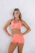 Elevate Halter Crop- Coral