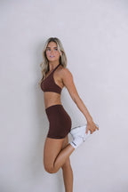 Elevate Halter Crop- Espresso