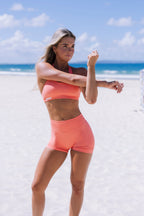 Elevate Halter Crop- Coral