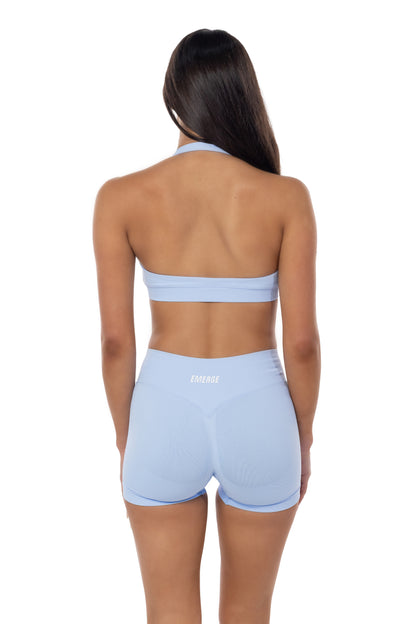 Elevate Halter Crop- Cloud Blue