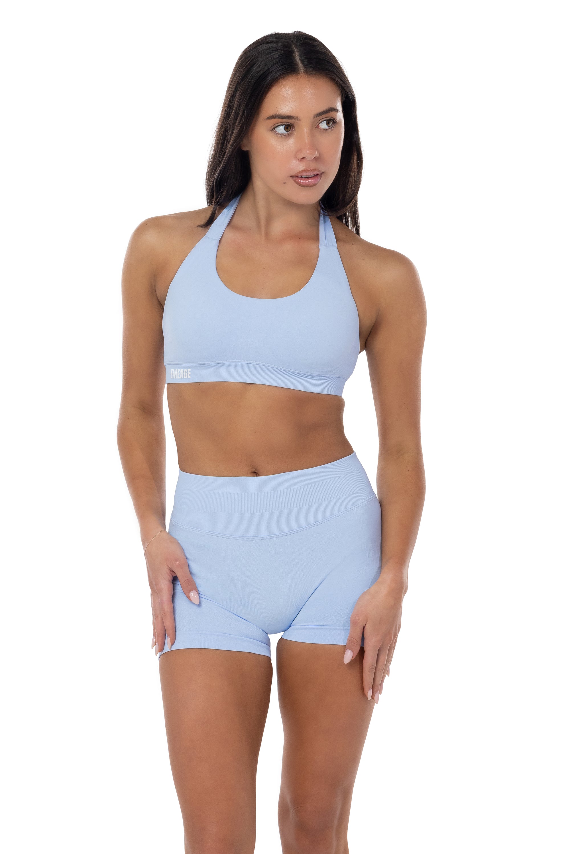 Elevate Halter Crop- Cloud Blue