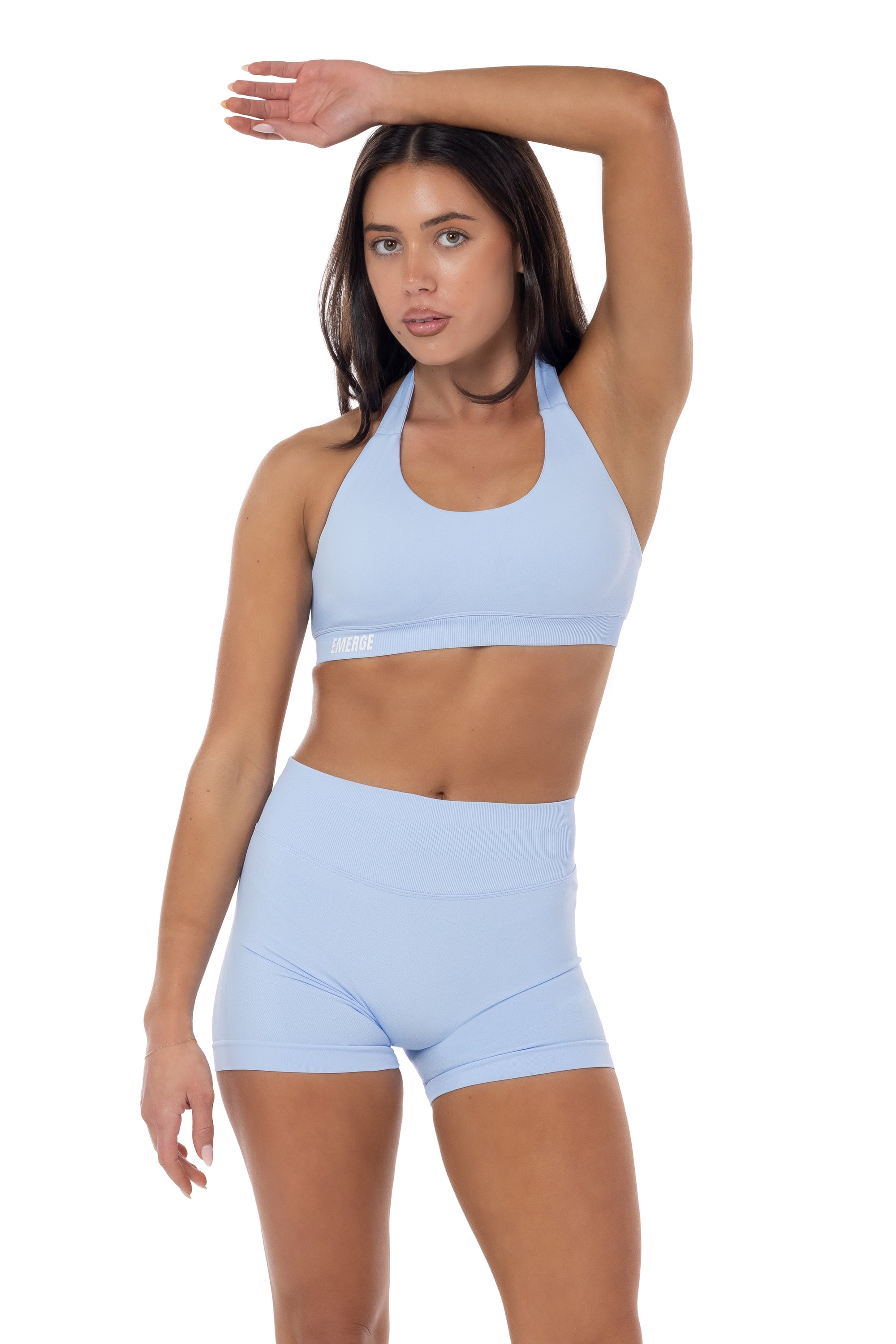 Elevate Halter Crop- Cloud Blue