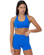 Elevate Halter Crop- Electric Blue