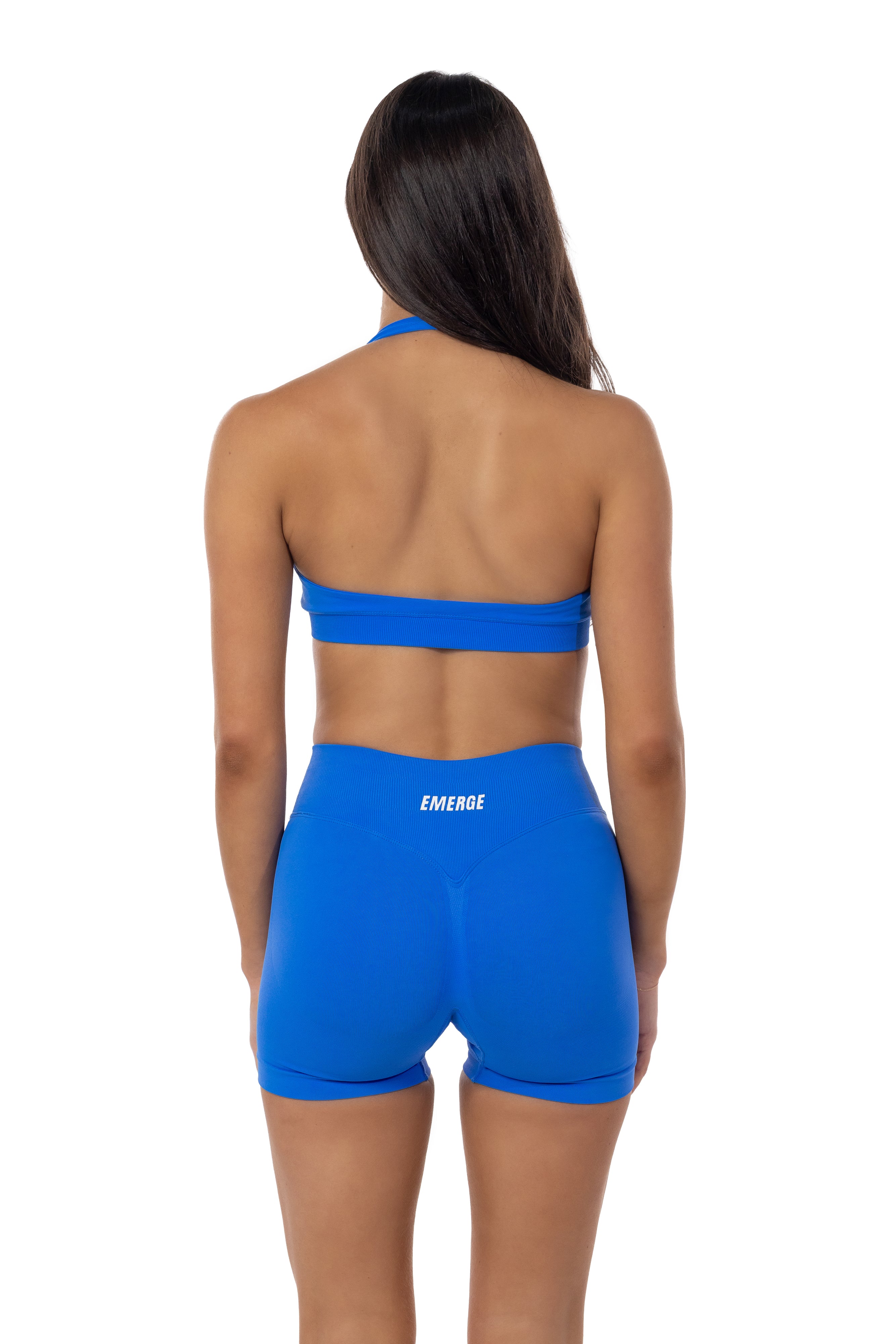Elevate Halter Crop- Electric Blue