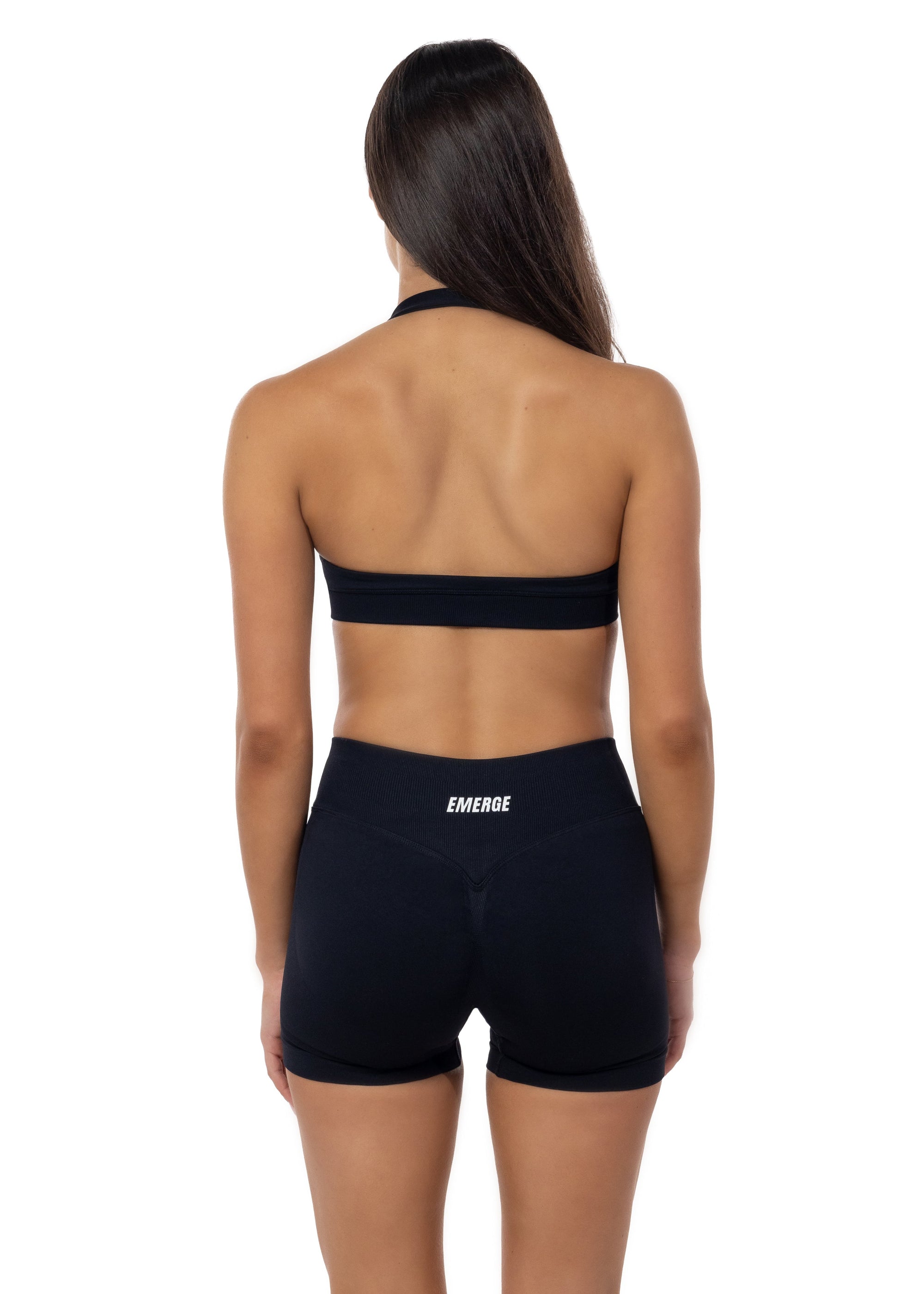 Elevate Halter Crop- Black