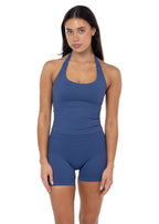 Elevate Longline Halter Tank - Storm Blue
