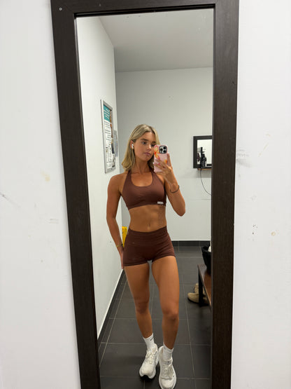 Elevate Halter Crop- Espresso