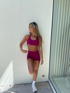 Elevate Halter Crop- Berry