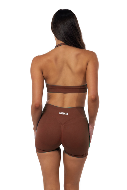 Elevate Halter Crop- Espresso
