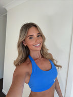 Elevate Halter Crop- Electric Blue